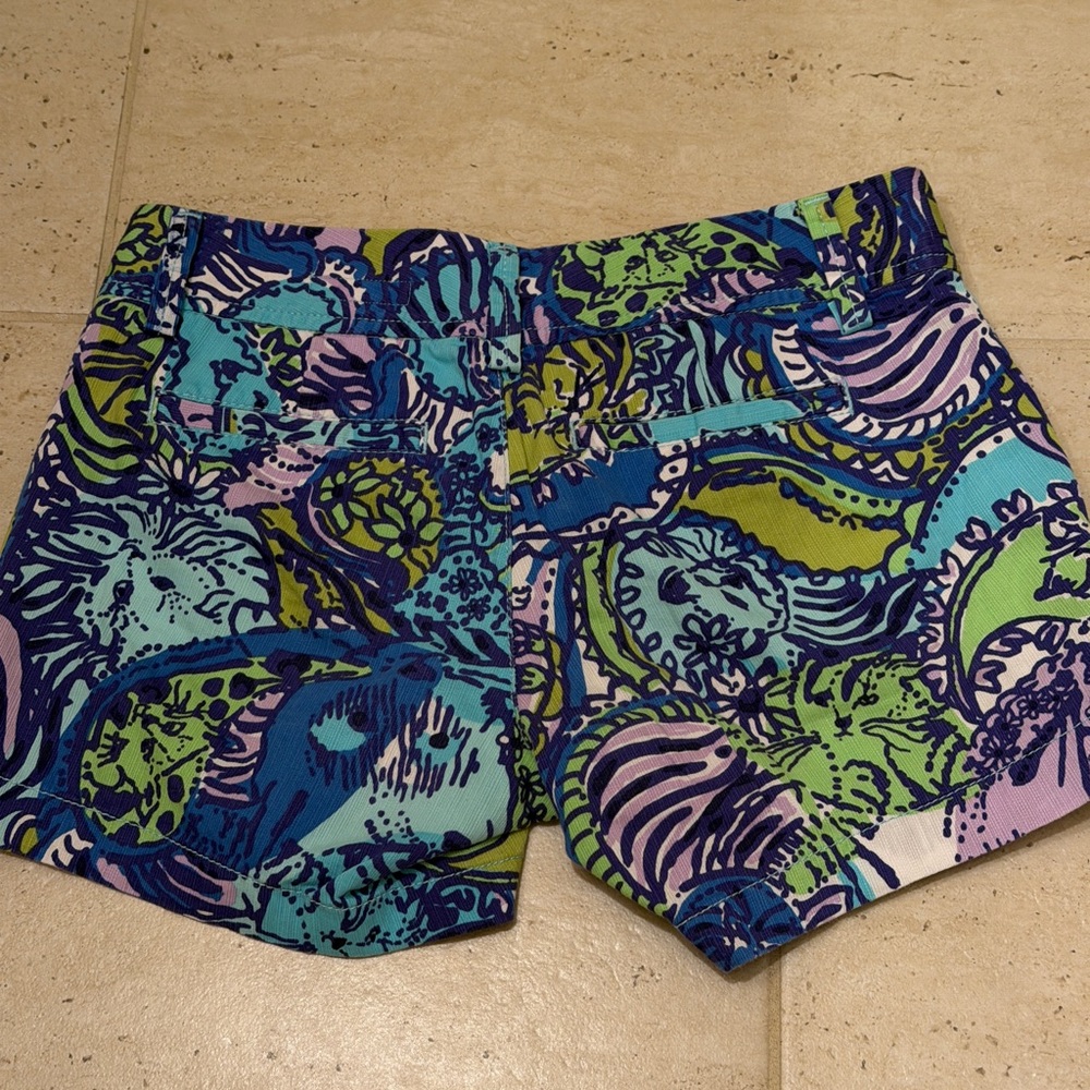 Lilly Pulitzer Callahan short Cattitude print size 00 bright excellent condition